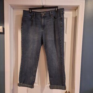 Eddie Bauer Jeans Womens 16 Boyfriend Relaxed Fleece Lined Warm‎ Insulated Work